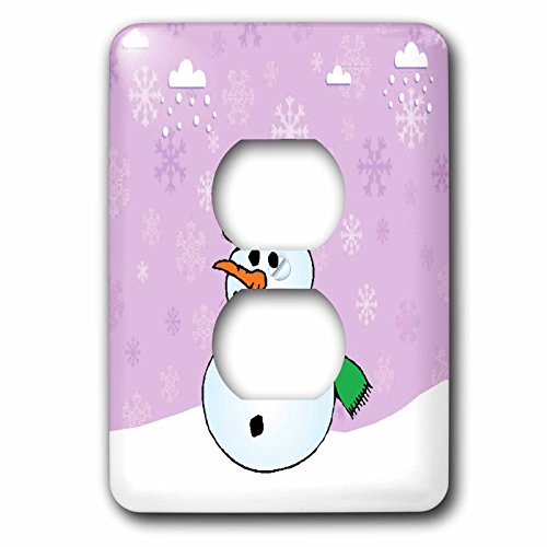 Bonhomme de neige cache-prise double violet clair pour décoration murale