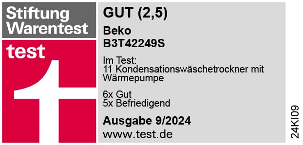 Beko Wäschetrockner 8kg, Stiftung Warentest GUT (2,5)*, allergikergeeignet, Hygiene Trocknen, SteamCure Dampffunktion, 15 Programme, Express, B3T42249S, Weiß – Bild 4
