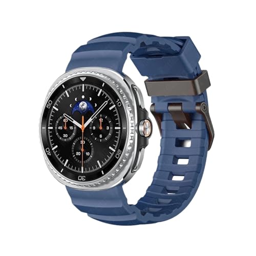 に適合Samsung Galaxy Watch 8 40mm/ 44mm /8 Classic/ 46mm / Ultra 2025 47mmブレスレットに適合するシリコンストラップ(Blue Black,For Galaxy Ultra 47mm)