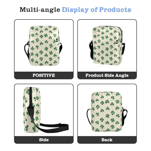 KLL Green Shamrocks messenger bag cute Vegan Leather mens crossbody bag Casual Lady Shoulder Handbags4