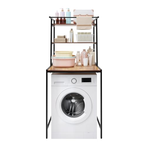 SUONTY Organisateur de rangement pour salle de bain avec 3 étages, meuble de rangement pour machine à laver, organisateur pour salle de bain à économie...