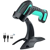 Tera 1D 2D QR Barcode Scanner Wireless with Stand, Heavy Duty Industrial IP66 Drop Resistance, Image...