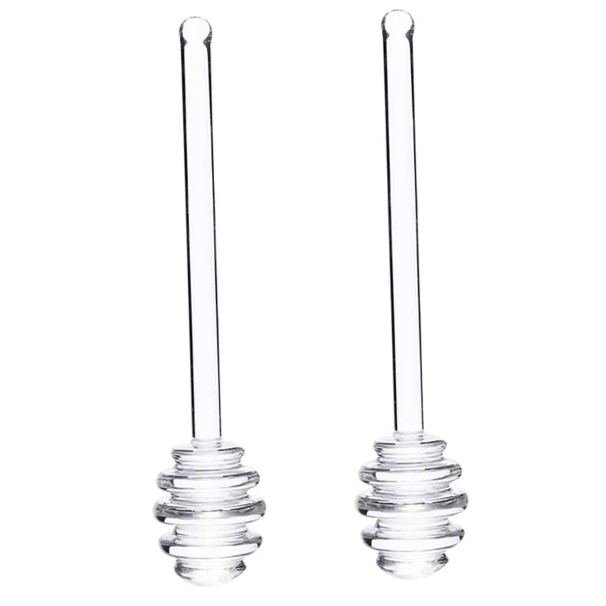 OFFSCH 2pcs Plastic Honey Dipper Stirring Sticks Reusable Stirring Stick for Honey Jam and Coffee Easy to Clean with Deep Grooves for Better Adherence