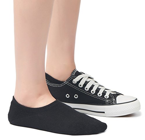 Leotruny Women's Cushion Sweat-Absorbent Breathable Soft Athletic No Show Socks (Black) #TOP4