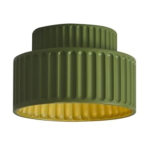 Resin Retro Flush Mount Ceiling Light, E27 Base Close to Ceiling Light, Japanese Style Ceiling Lamp Fixtures for Corridor Living Room Bedroom Hallway Balcony(D23xH16cm(D9 xH6.3), Green)