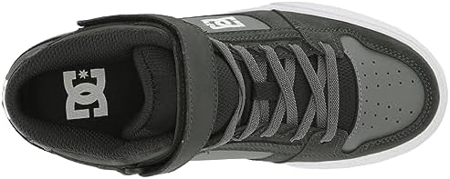 DC Boy's Pure High Top EV Skate Shoes with Ankle Strap and Elastic Laces, Anthracite/Black, 13 Little Kid | Image 4