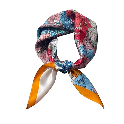 100% Mulberry Silk Square Scarf- 21x21in Lightweight Neckerchief& headband shawls