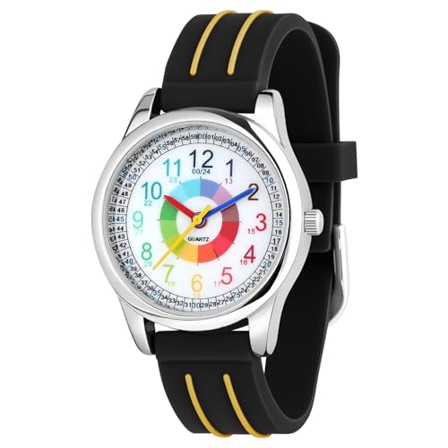 OSDUE Reloj de Aprendizaje para Niños, 3ATM/30M Impermeable Fácil de Leer Relojes de Pulsera con Correa Suave, Reloj de Pulsera Analógico para Niños Niñas Regalo de Cumpleaños Partir para 5 Años Nero OSDUE Reloj de Aprendizaje para Niños, 3ATM/30M Impermeable Fácil de Leer Relojes de Pulsera con Correa Suave, Reloj de Pulsera Analógico para Niños Niñas Regalo de Cumpleaños Partir para 5 Años Nero