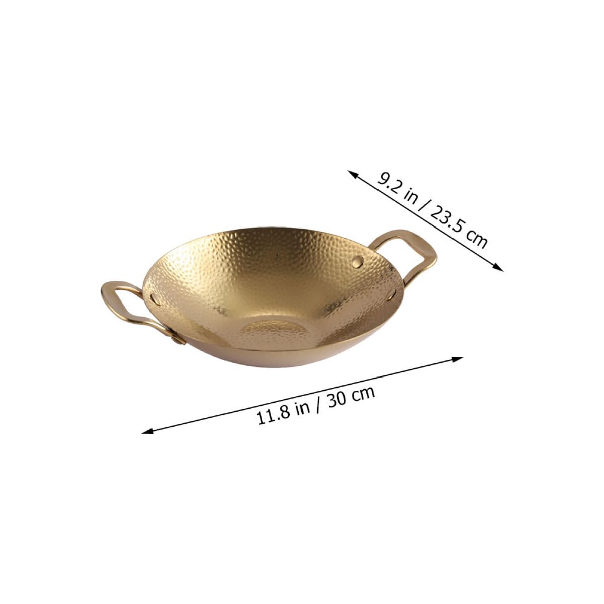 Zerodeko Pentola Wok in Acciaio Inossidabile Doppio Manico Antiscivolo e Anti-scottatura, per Cucina Coreana e Barbecue Domestico