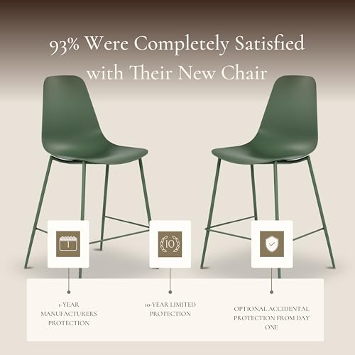 Image of Poly & BARK Isla Bar Stools Set of 3 - Counter Height Bar Stool for Kitchen - Set of Counter Stools - Indoor /Outdoor Barstools - Modern Kitchen Bar Stools - Pistachio Green