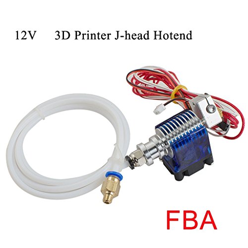 Finlon en métal J-head V6 Hot End Hotend extrudeuse pour RepRap imprimante 3d 1.75 mm Filament Direct Feed extrudeuse Buse de 0,4 mm avec ventilateur 12 V et 1 m PTFE Tube