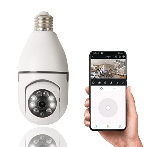 iN Light Bulb Camera - Wireless Home Security Camera Colour Night Vision - Auto Tracking Camera Systems with App - 1080 HD display - Motion Detection - Voice Intercom - Home Security Systems