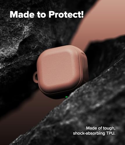 Image of Ringke Onyx Magnetic for Samsung Galaxy Buds 4 Pro / 4 Case with Carabiner [Compatible with MagSafe] Non-Slip Anti-Fingerprint Texture, Shockproof Protective Cover - Constant Coral