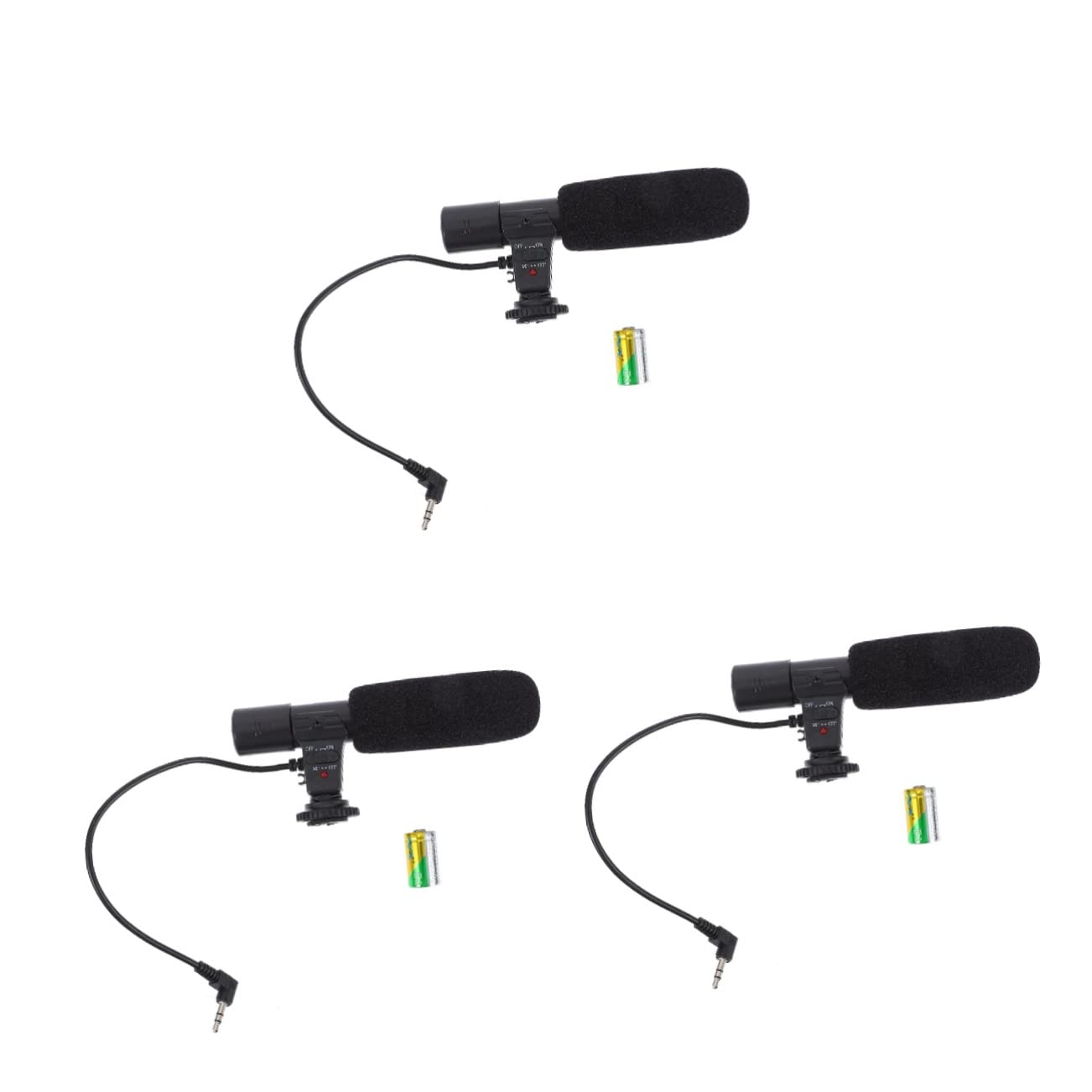 HEMOTON 3pezzi Microfono Per Fotocamera Dslr e Smartphone Leggero e Portatile Per Interviste e Registrazioni Audio Compatibile Con Dispositivi Con Jack