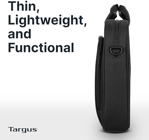 Targus 15-16 Inch Slim Lightweight Laptop Briefcase, Black - Messenger and Shoulder Bag with Padded Compartment and Trolley Strap for 16" Laptops (TCT027US) — view 5