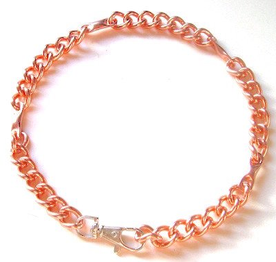 Kupfer-Magnettherapie-Hundehalsband, maßgefertigt, aus massivem Kupfer mit Magneten (66 cm)