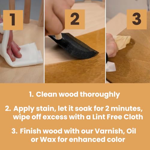 Image of Furniture Clinic Wood Stain | Dark Oak | Water Based | Fast Drying, Low Odor, & Non-Toxic | for Indoor & Outdoor Furniture and More | Multiple Finishes | (8.5oz / 250ml) (Pack of 2)