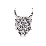 Adjustable Opening Oni Samurai Rakshasa Mask Prajna Ring Men's Jewelry Skull Devil Satan Dark Gothic Style