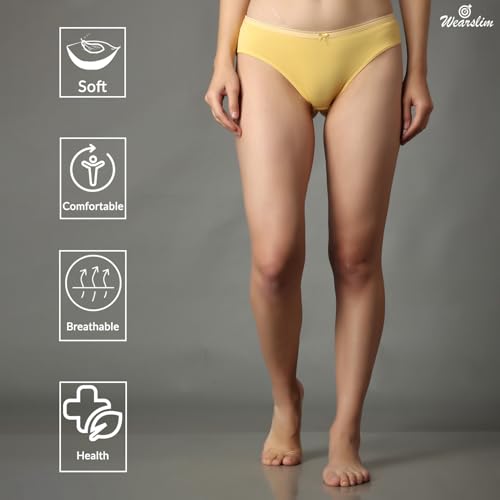 Image of Wearslim Premium Women Soft and Comfortable Women's Cotton Bikini No Show Panty | Ladies Invisible Breathable Briefs Soft Stretch Hipster Underwear