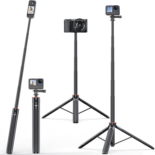 VRIG 三脚 アクションカメラ 140CM 見えない自撮り棒 Insta360 カメラ三脚 セルカ棒 軽量 コンパクト 6段伸縮 VLOGアクセサリー Insta 360 X5/X4/X3/AcePro/AcePro2/GoPro13/12/11/10/DJI Osmo Action 5 Pro/4/3/Osmo 360対応 TP-21の画像