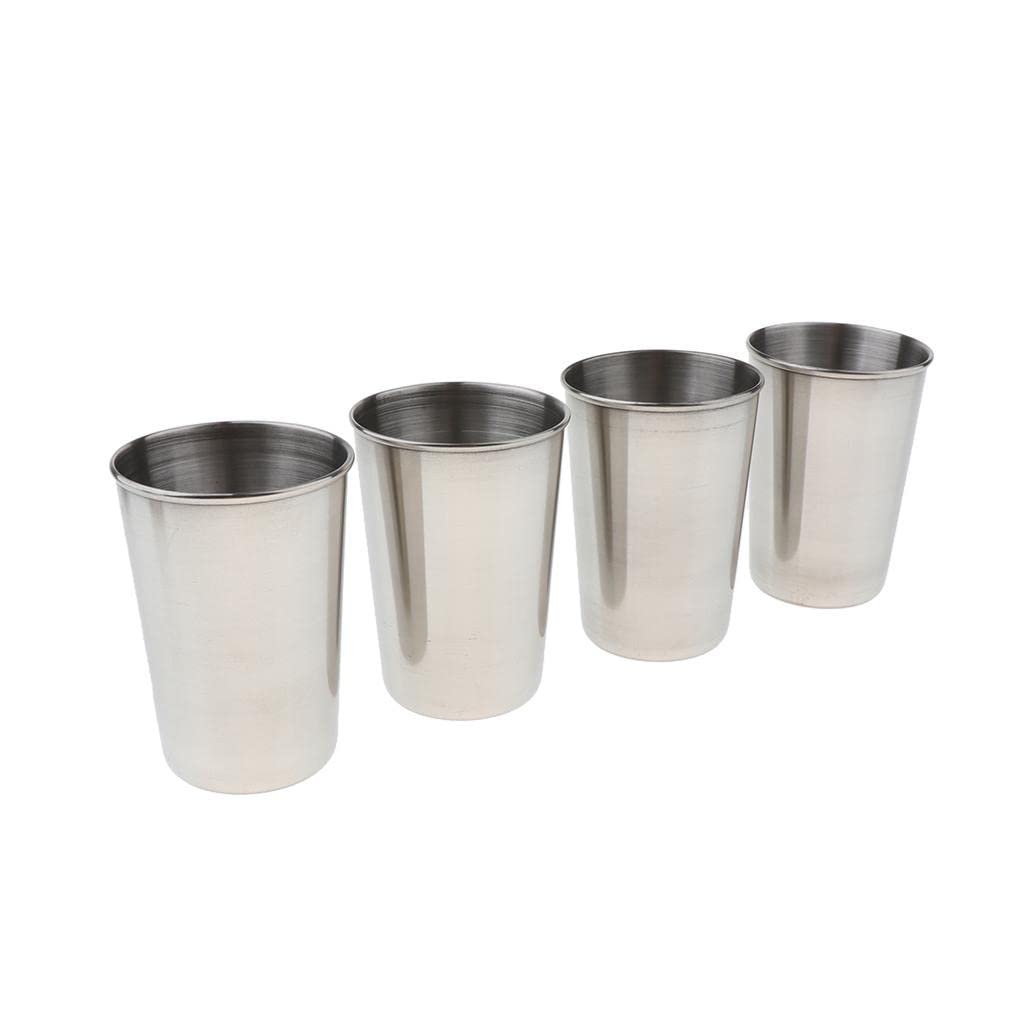 5 Set 4 Stück Outdoor Edelstahl Wandern Camping Tragbare Wasser Weinbecher 150 ml