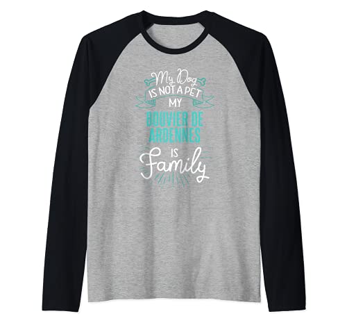 Cute Bouvier De Ardennes Design Family Dog Giftn Raglan Baseball Tee, Black
