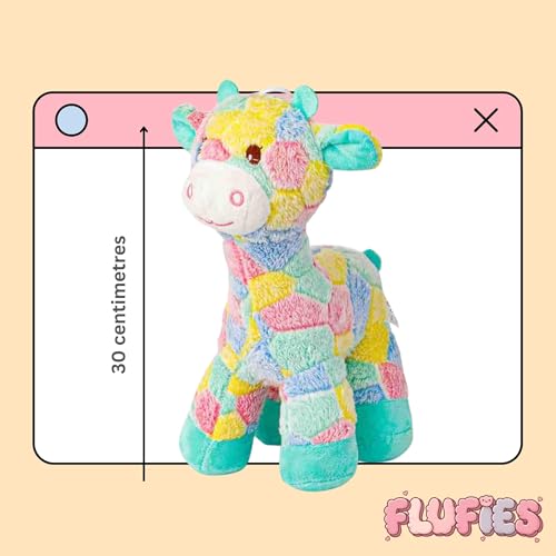 Image of Flufies Plush Toys - Snuggly and Aesthetic Stuff Plush Toys and Baby Toys - Soft Toys for Baby Girl and Baby Boy - Soft Toys for Girlfriend Gift (Colorful Giraffe)