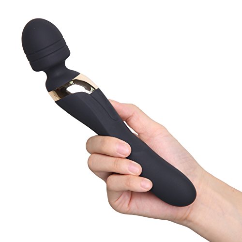 Lealso Wand Massager Waterproof USB Charged Multi-Speed Wireless Power Vibrating Body Massagers for Men Women, Black