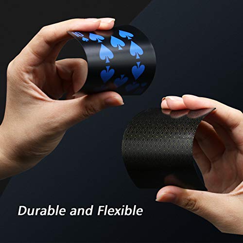 Naipes de poker plásticos impermeables negro premium miniatura 3