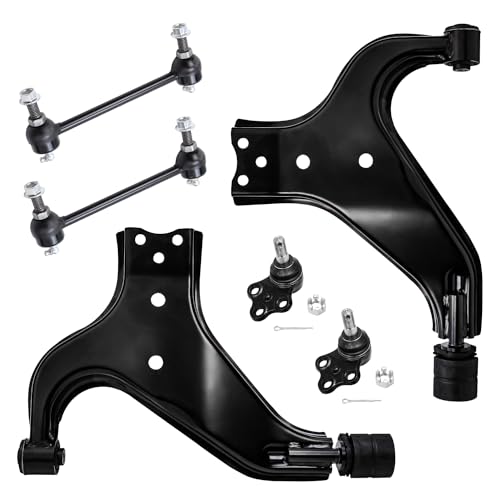 Image of Detroit Axle - 6pc Front End Control Arms Kit for 1996-2004 Nissan Pathfinder, 1997-2003 INFINITI QX4, 2 Lower Control Arms 2 Lower Ball Joints 2 Sway Bars 1998 1999 2000 2001 2002 Replacement