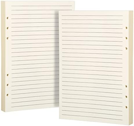 A5 Refill Paper, Purture A5 Loose Leaf Binder Paper, A5 Lined Paper Refill, 6 Ring College Ruled Notebook Paper, A5 Planner Inserts Paper Refill for A5 Binder Notebook Journal, 140 Sheets/280 Pages