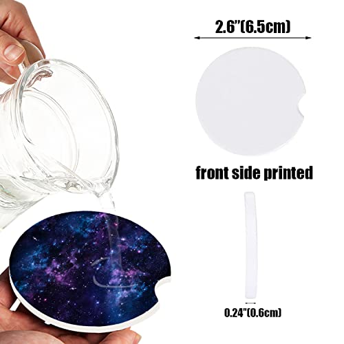 Posavasos absorbentes de cerámica para auto galaxia morada set 6 miniatura 3
