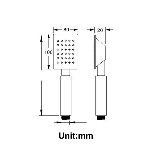 Regadera manual cuadrada de cerámica cepillada LaseVe miniatura 2