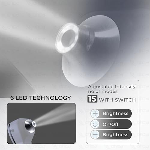 Image of OTICA 3.7V Professional Diagnostic Pocket LED Otoscope | Rechargeable In-Built 3500mAh Battery | Type-C Charging | Adjustable Intensity | 10 Disposable Specula + Spare Glass | 11707 - White