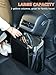 Ginsco 3 Gallons Open-Top Car Trash Can, Large Capacity Hanging Leakproof Car Trash Bag with Water-proof PEVA Liner, Stand Trash Bag for Cars Foldable Storage Bag for Cars SUV Truck RV Black