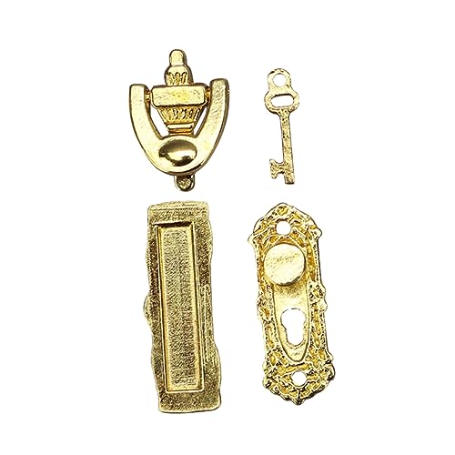 Toyvian 4 Piezas Accesorios de Puerta de simulación herrajes para Puertas en Miniatura hardwares en Miniatura adornan Toys Kinder Delice Piezas de Puertas en Miniatura Micro Hardware