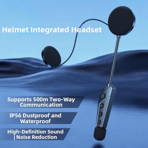 Intercomunicador de moto manos libres con auriculares para casco negro ABS 4