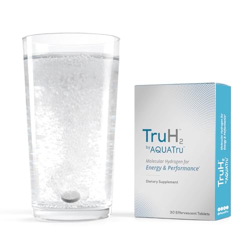 Image of TruH2 by AquaTru Molecular Hydrogen Tablets | with Magnesium | Pre-Workout Supplement | Power Your Workouts with Molecular Hydrogen (H2) | 8 PPM Tablets | Dissolve in Water | 30 Tablets (30 Servings)