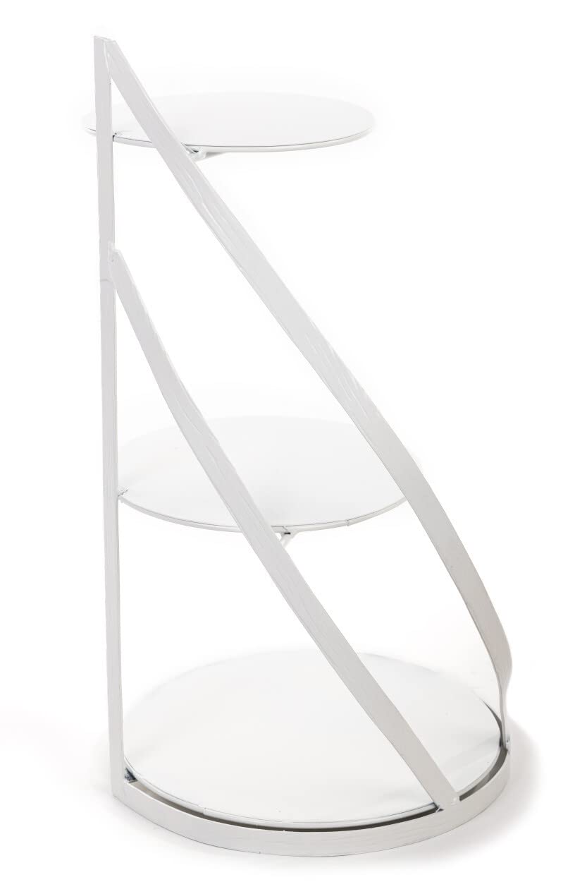 Alzata bianca a 3 ripiani, altezza 60 cm, per torte, cupcake e muffin, ideale per l'uso come elegante supporto per torte per matrimoni e torte