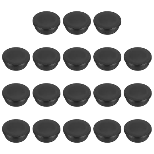 Image of MECCANIXITY 18pcs T-Shaped Silicone Plugs 36.3mm 1-7 /16 Inch Dia Snap in Plug Hole Seal Cover Round Rubber Stopper for 35-36.3mm Holes Kitchen Rubber Bulkheads Waterproof Sealing, Black