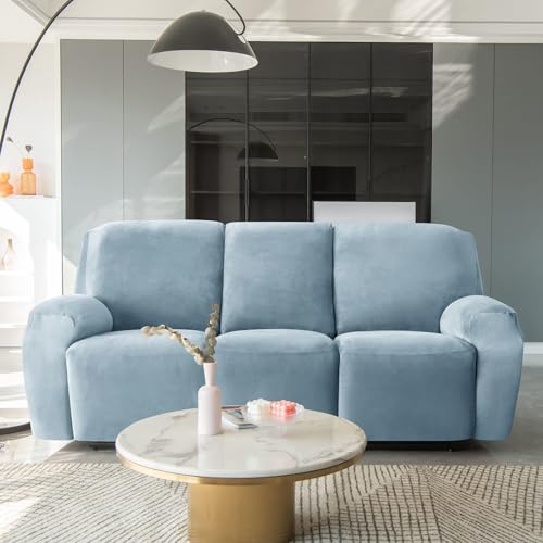 Funda elástica for sillón reclinable de Terciopelo de 3 plazas suave 3