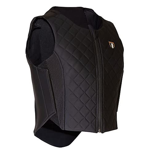 TIPPERARY EQUESTRIAN Adult Lightweight Breathable Padded Moisture-Wicking Horse Riding Equestrian Contour Flex Back Protector, Black Quilt, X-Large