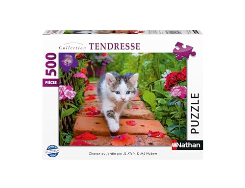 Puzzle 500 pièces : Chaton au jardin Ravensburger Nathan - vue 3