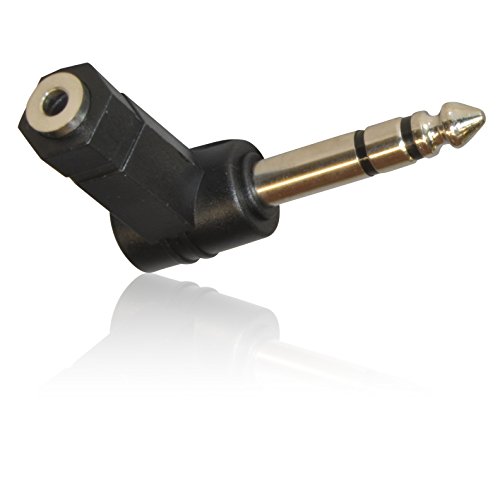 CDL Micro 90 Grados en ángulo Recto de 3,5 mm Hembra a 6,35 mm estéreo Macho/Adaptador de Plomo Cable de Audio Cover