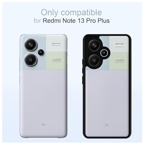 Image of KAPAVER Hybrid Clear Back Cover Case for Redmi Note 13 Pro Plus | Protective Shockproof Cleare Hard PC Soft Flexible Black TPU Cover