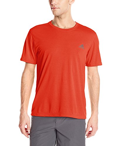 adidas Performance Men's Ultimate Short-Sleeve Crew Tee, X-Large, Bold Orange/Dark Grey Heather Solid Grey