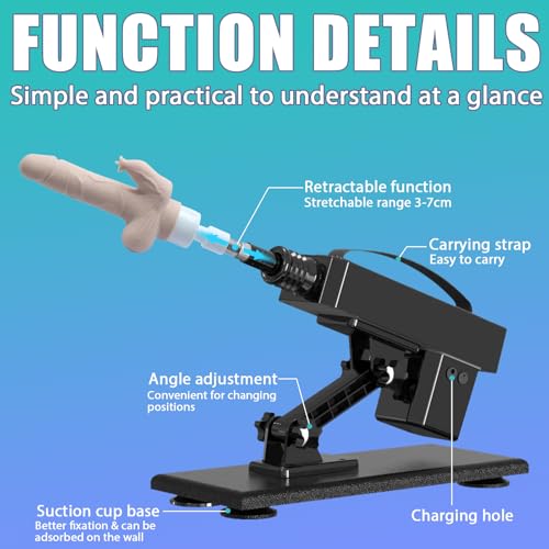 Fickmaschine Automatische Sexmaschine für die Frau Männer,Sex Maschine Sex Möbel mit 6 3XLR-Aufsätzen,Dildo Vibrator,Vibration für Frauen Klitoris,Dildo Saugnapf Adapter,Anal Dildo Masturbator – Bild 3