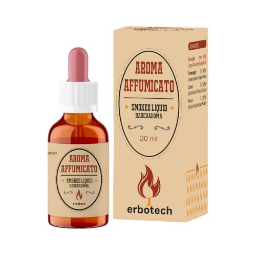 Erbotech Liquid Smoke Concentrated Food Additive Offers an Intense and Smoky Aroma to Your Dishes Ideal for BBQ Meat and Cheese Also Excellent for Vegetarians No GMO Vegan 30 ml