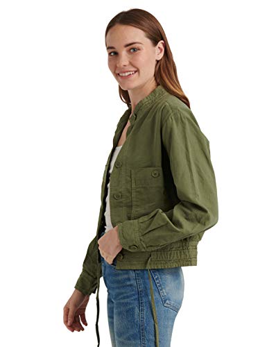 Lucky Brand Women's Long Sleeve Button Up Two Pocket Femme Surplus Jacket, Romaine Green, L