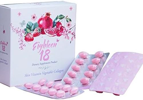 18 Eighteen Dietary Supplement Product Skin Vitamin Vegetable Collagen (1 box included 30 soft gels)